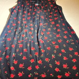 No boundaries,  hooded, sleevless dress, Summer/Fall Red Roses